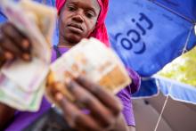 Chad woman with money